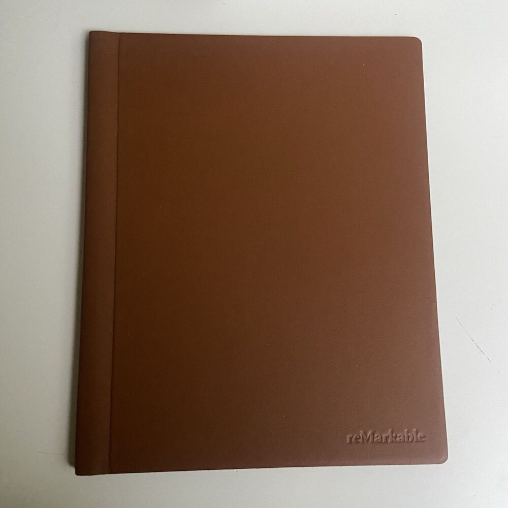 ReMarkable 2 Book Folio Case Brown Premium Leather Paper Tablet Cover Notebook
